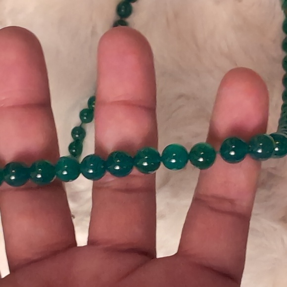 Raw Jade Beaded Necklace - Picture 5 of 10
